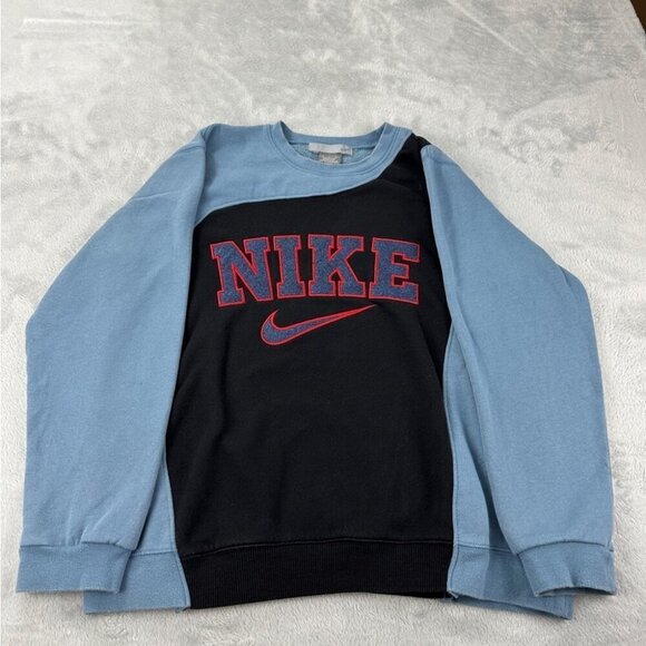 Nike Rework Sweatshirt Grey / Blue Men’s Size M (Fits like a size Small) - Picture 11 of 12